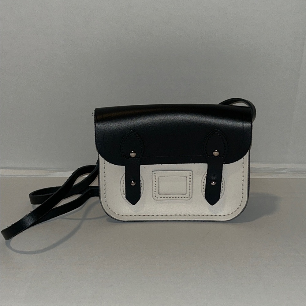 The Cambridge Satchel Company Mini Leather black & ivory crossbody bag